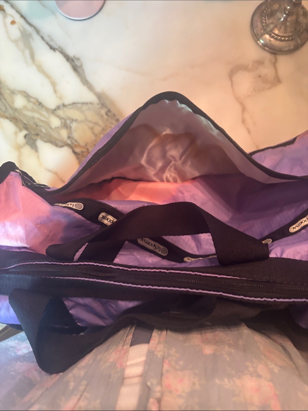 LeSportsac Purple and Pink Snoopy Travel Bag - Picture 7 of 10